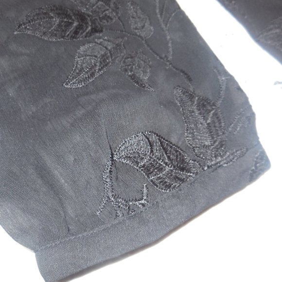 Dress button-down NWT fit & flare long sleeve bellow knee chiffon floral - Picture 4 of 9